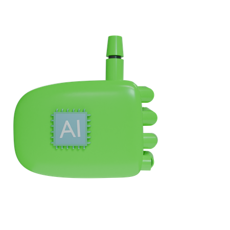 Robot Hand ThumbsUp Green  3D Icon