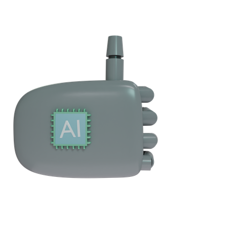 Robot Hand ThumbsUp Grey  3D Icon