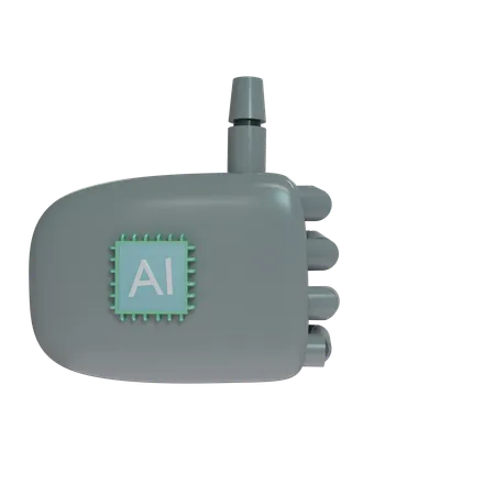 Robot Hand ThumbsUp Grey  3D Icon