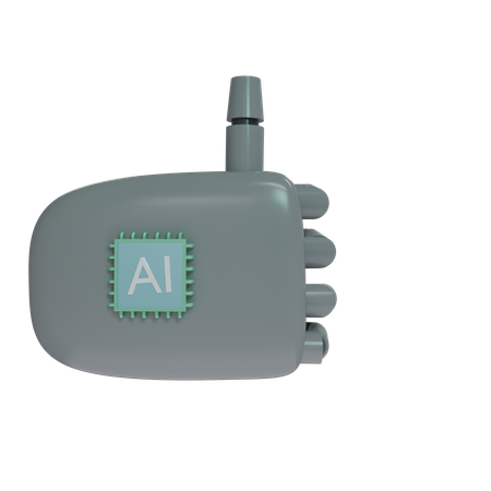 Robot Hand ThumbsUp Grey  3D Icon