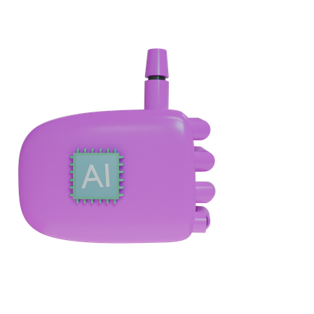 Robot Hand ThumbsUp Magenta  3D Icon
