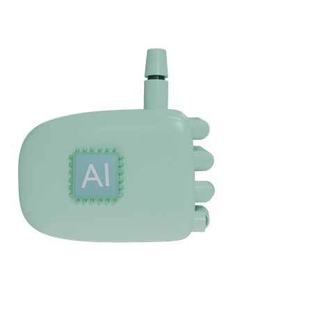 Robot Hand ThumbsUp MintGreen  3D Icon