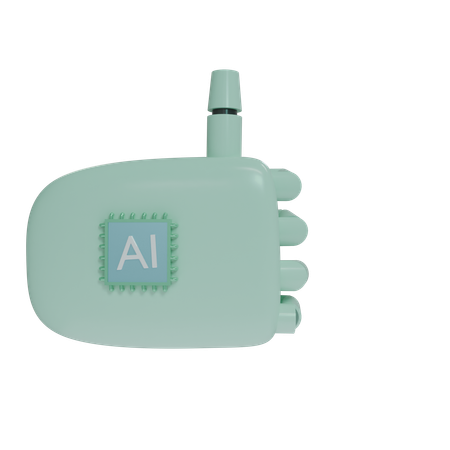 Robot Hand ThumbsUp MintGreen  3D Icon