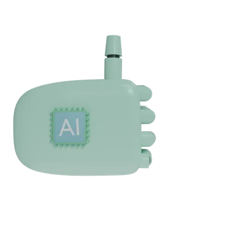 Robot Hand ThumbsUp MintGreen  3D Icon