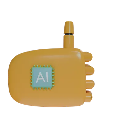 Robot Hand ThumbsUp Orange  3D Icon
