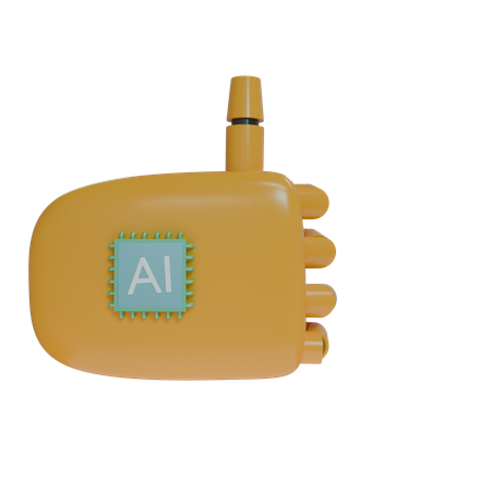 Robot Hand ThumbsUp Orange  3D Icon