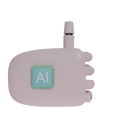 Robot Hand ThumbsUp Pink  3D Icon