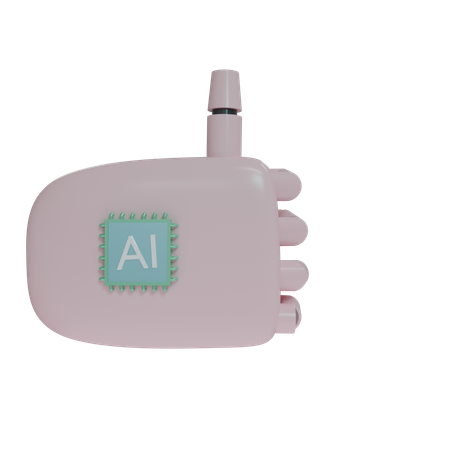 Robot Hand ThumbsUp Pink  3D Icon