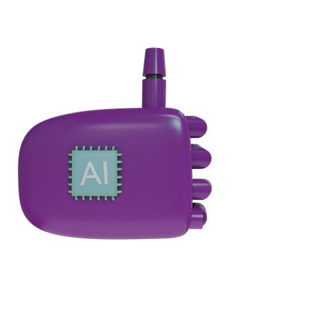 Robot Hand ThumbsUp Purple  3D Icon