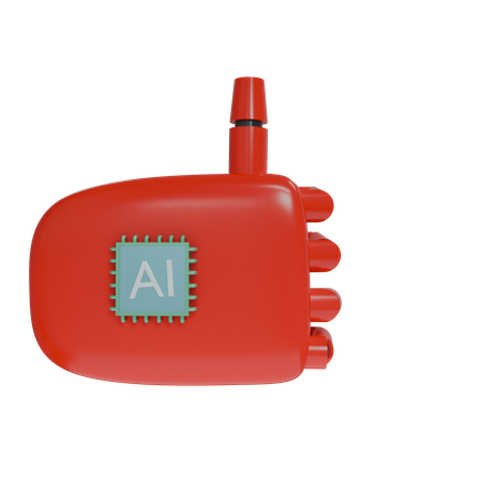 Robot Hand ThumbsUp Red  3D Icon