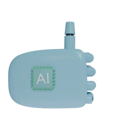 Robot Hand ThumbsUp SkyBlue  3D Icon