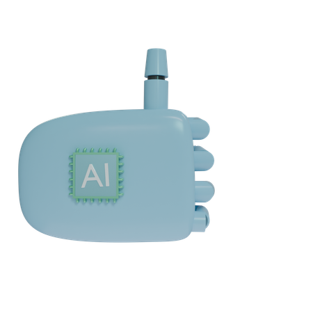 Robot Hand ThumbsUp SkyBlue  3D Icon