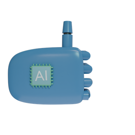 Robot Hand ThumbsUp SteelBlue  3D Icon