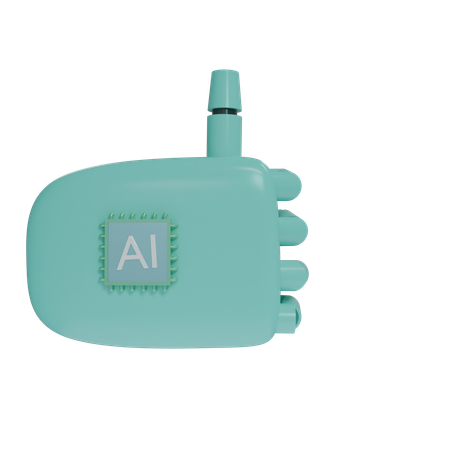 Robot Hand ThumbsUp Turquoise  3D Icon