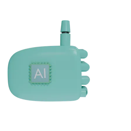 Robot Hand ThumbsUp Turquoise  3D Icon