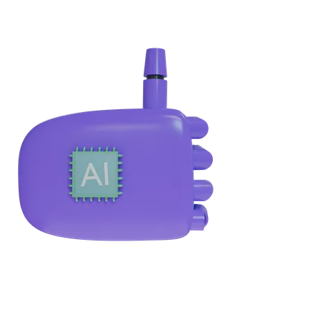 Robot Hand ThumbsUp Violet  3D Icon
