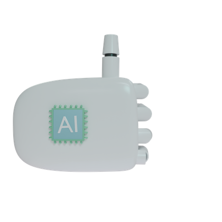 Robot Hand ThumbsUp White  3D Icon