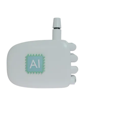 Robot Hand ThumbsUp White  3D Icon