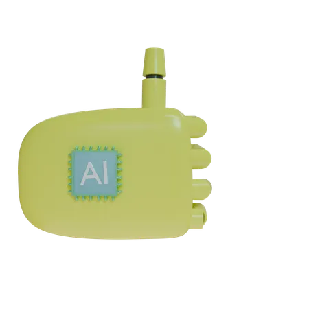 Robot Hand ThumbsUp Yellow  3D Icon