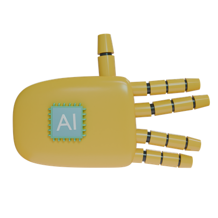 Robot Hand WeirdSign Amber  3D Icon