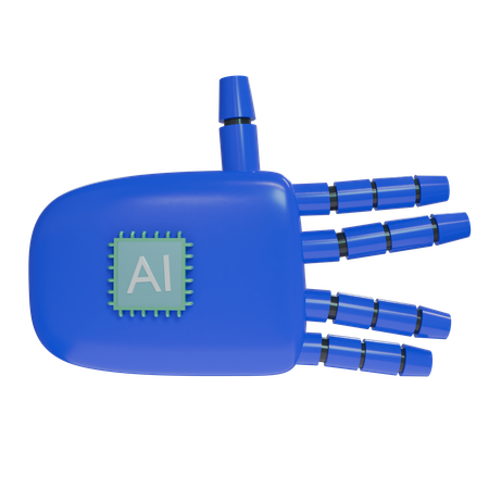 Robot Hand WeirdSign Blue  3D Icon