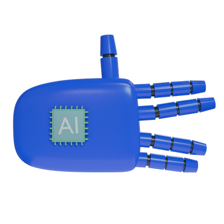 Robot Hand WeirdSign Blue  3D Icon