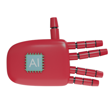 Robot Hand WeirdSign Crimson  3D Icon
