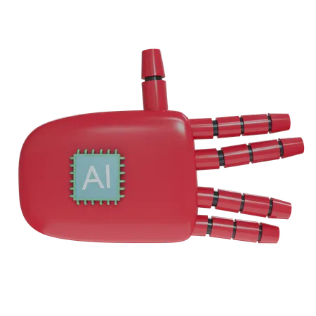 Robot Hand WeirdSign Crimson  3D Icon