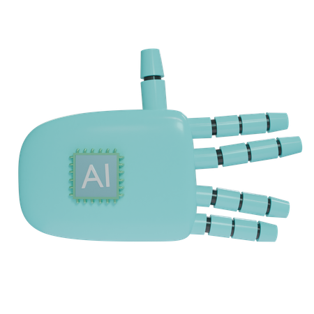Robot Hand WeirdSign Cyan  3D Icon