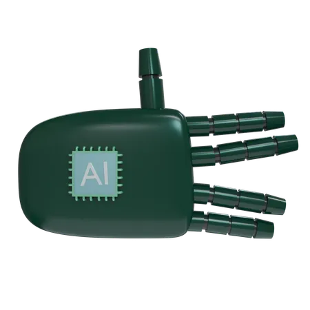 Robot Hand WeirdSign Emerald  3D Icon