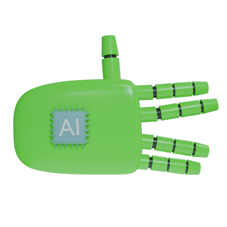 Robot Hand WeirdSign Green  3D Icon