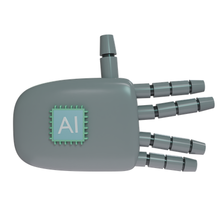 Robot Hand WeirdSign Grey  3D Icon