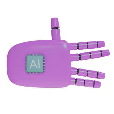 Robot Hand WeirdSign Magenta  3D Icon