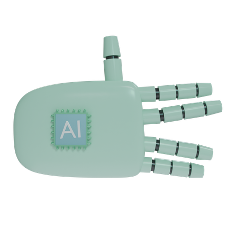 Robot Hand WeirdSign MintGreen  3D Icon