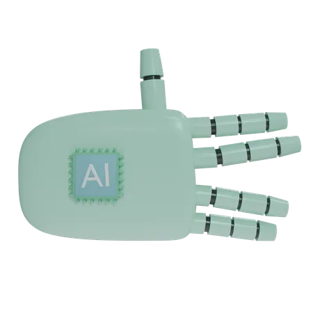 Robot Hand WeirdSign MintGreen  3D Icon