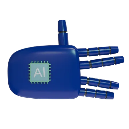 Robot Hand WeirdSign Navy  3D Icon