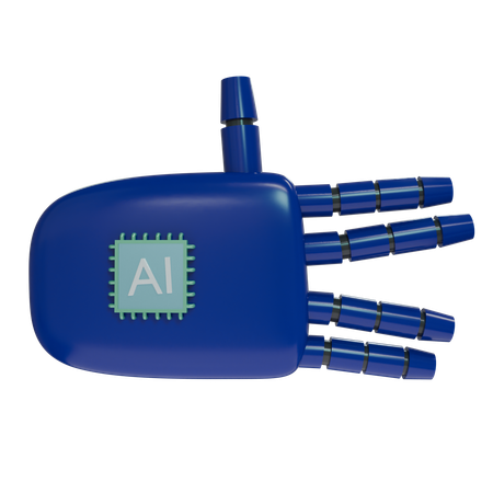 Robot Hand WeirdSign Navy  3D Icon