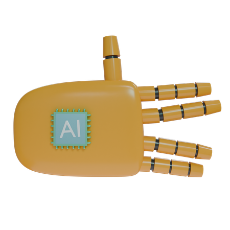 Robot Hand WeirdSign Orange  3D Icon