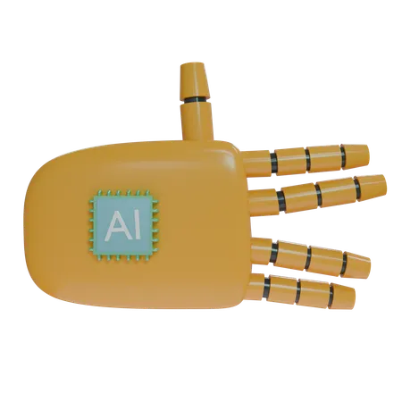 Robot Hand WeirdSign Orange  3D Icon