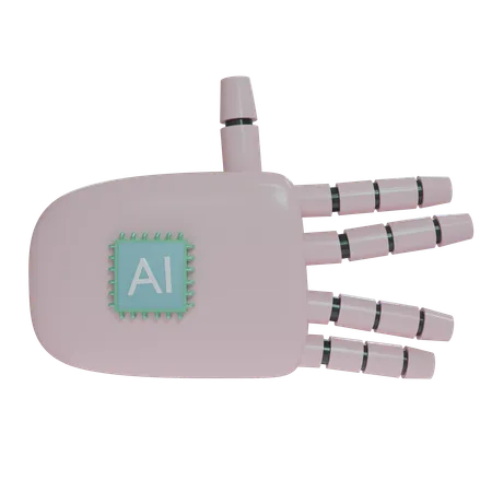Robot Hand WeirdSign Pink  3D Icon
