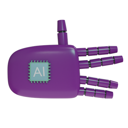 Robot Hand WeirdSign Purple  3D Icon