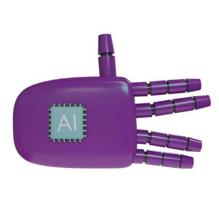 Robot Hand WeirdSign Purple  3D Icon