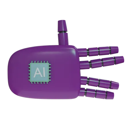 Robot Hand WeirdSign Purple  3D Icon