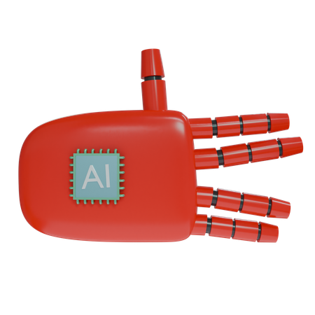 Robot Hand WeirdSign Red  3D Icon