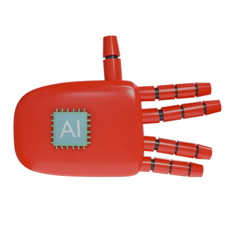 Robot Hand WeirdSign Red  3D Icon