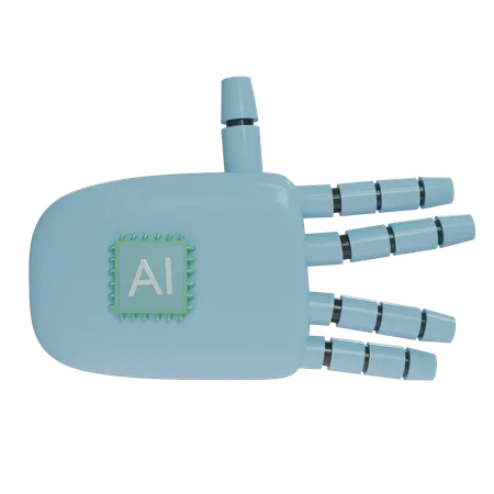 Robot Hand WeirdSign SkyBlue  3D Icon