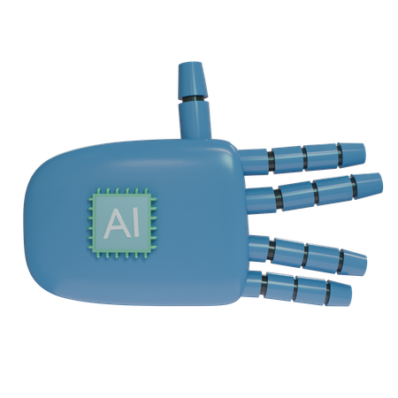 Robot Hand WeirdSign SteelBlue  3D Icon