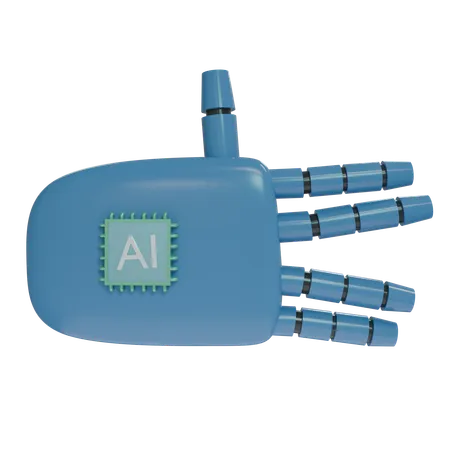 Robot Hand WeirdSign SteelBlue  3D Icon