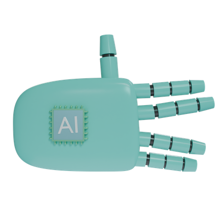 Robot Hand WeirdSign Turquoise  3D Icon