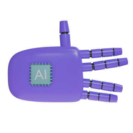 Robot Hand WeirdSign Violet  3D Icon